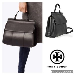 Tory Burch Black Leather purse with detachable strap